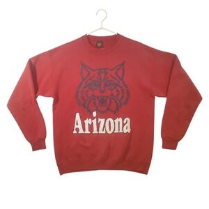 Vintage Arizona Wildcats Sweatshirt Mens Large Red Made in USA NCAA Crewneck 90s
